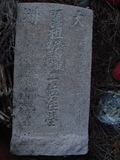 Tombstone of  (CHEN2) family at Taiwan, Tainanxian, Xinshixiang, Dazhoucun, near highway 1. The tombstone-ID is 1112; xWAxnAsmAjwAD1AmӸOC