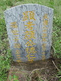 Tombstone of 顏 (YAN2) family at Taiwan, Pingdongxian, Jiuruxiang, west of highway 3. The tombstone-ID is 2198; 台灣，屏東縣，九如鄉，台3號西邊，顏姓之墓碑。