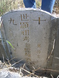 Tombstone of  (DAI4) family at Taiwan, Pingdongxian, Jiadongxiang, public graveyard east of Highway 1. The tombstone-ID is 21567; xWA̪FAΥVmAx1F䪺ӡAmӸOC