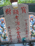 Tombstone of  (XIE4) family at Taiwan, Taidongxian, Taimalixiang, Sanhe, close to the beach. The tombstone-ID is 2595; xWAxFAӳ¨mATMAayA©mӸOC