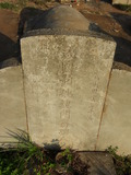 Tombstone of Q (WEI4) family at Taiwan, Jinmenxian, Jinningxiang, Jincheng graveyard behind Jinjiu Gongsi. The tombstone-ID is 23736; xWAAmAӶAbsqAQmӸOC