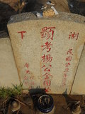 Tombstone of  (YANG2) family at Taiwan, Jinmenxian, Jinningxiang, Jincheng graveyard behind Jinjiu Gongsi. The tombstone-ID is 23754; xWAAmAӶAbsqAmӸOC