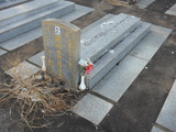 Tombstone of L (LIN2) family at Taiwan, Jinmenxian, Lieyuxiang, Lieyu Public Graveyard. The tombstone-ID is 25007; xWAAPmAPӡALmӸOC