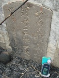 Tombstone of  (WANG2) family at Taiwan, Tainanshi, Nanqu, Tongpanqian Cemetery. The tombstone-ID is 4522; xWAxnALLAmӸOC