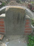 Tombstone of  (WANG2) family at Taiwan, Jiayixian, Xingangxiang, Beizicun. The tombstone-ID is 29301; xWAŸqAsmAlAmӸOC
