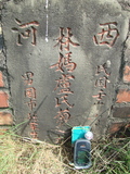 Tombstone of L (LIN2) family at Taiwan, Jiayixian, Shuishangxiang, Shuishangcun, near Airport. The tombstone-ID is 4005; xWAŸqAWmAWAALmӸOC