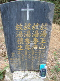Tombstone of  (TANG1) family at Taiwan, Jiayixian, Alishanxiang, Laiji, located between settling 1 and 2, not visible from the road. The tombstone-ID is 4267; xWAŸqAsmAӦNAbĤ@MĤGӧAqWOݤAmӸOC