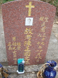 Tombstone of  (CHEN2) family at Taiwan, Jiayixian, Alishanxiang, Laiji, located between settling 1 and 2, not visible from the road. The tombstone-ID is 4315; xWAŸqAsmAӦNAbĤ@MĤGӧAqWOݤAmӸOC