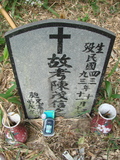 Tombstone of  (CHEN2) family at Taiwan, Jiayixian, Alishanxiang, Laiji, located between settling 1 and 2, not visible from the road. The tombstone-ID is 4374; xWAŸqAsmAӦNAbĤ@MĤGӧAqWOݤAmӸOC