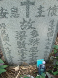 Tombstone of h (DUO1) family at Taiwan, Jiayixian, Alishanxiang, Laiji, located between settling 1 and 2, not visible from the road. The tombstone-ID is 4381; xWAŸqAsmAӦNAbĤ@MĤGӧAqWOݤAhmӸOC