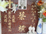Tombstone of  (CAI4) family at Taiwan, Tainanshi, Nanqu, Protestant Cementary. The tombstone-ID is 4681; xWAxnAзsйӶAmӸOC