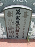 Tombstone of  (CAI4) family at Taiwan, Tainanshi, Nanqu, Xishu, highway 17 along the sea. The tombstone-ID is 794; xWAxnAnϡA߾Ax17خAmӸOC