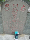 Tombstone of  (WANG2) family at Taiwan, Gaoxiongshi, Youchang, Deminlu. The tombstone-ID is 5398; xWAAkAwAmӸOC