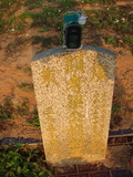 Tombstone of  (LIANG2) family at Taiwan, Taizhongshi, public graveyard, western part of the city. The tombstone-ID is 5837; xWAxAϪ@BӡAmӸOC