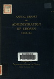 Annual report on administration of Chosen 1933-34