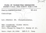 中文名:單穗升麻(S073435)學名:Actaea taiwanensis J. Compton, Hedd. & T. Y. Yang(S073435)