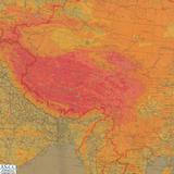 地圖名稱:亞洲東部及南部地區地形圖（CHINA BURMA AND INDIA）