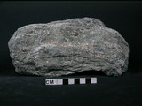 中文名:多矽白雲母藍閃片岩(NMNS003365-P006607)英文名:Phengite-glaucophane schist(NMNS003365-P006607)